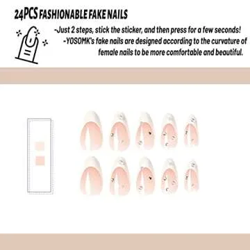 Stylish YOSOMK French Tip Press on Nails for Women