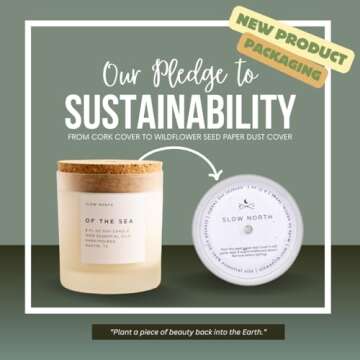Slow North of The Sea Candle - Essential Oils and Pure Soy Wax Candle in a Reusable Frosted Glass Ja...