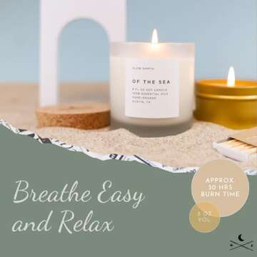 Slow North of The Sea Candle - Essential Oils and Pure Soy Wax Candle in a Reusable Frosted Glass Jar - A Unique and Mindful Scented Candle Hand-Poured in The USA (8 oz)