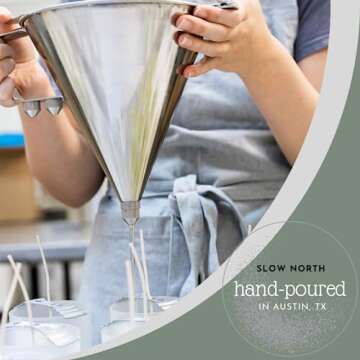 Slow North of The Sea Candle - Essential Oils and Pure Soy Wax Candle in a Reusable Frosted Glass Jar - A Unique and Mindful Scented Candle Hand-Poured in The USA (8 oz)