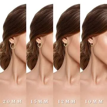 LOYALLOOK Gold Hoop Earrings Set for Sensitive Ears