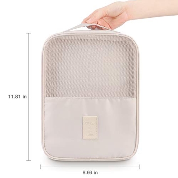 Shoe Bag,Mossio Large Waterproof Shoe Organizer with Zipper for Men & Women Beige