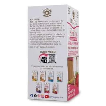 Hyleys Slim Tea Raspberry Flavor - Weight Loss Herbal Supplement Cleanse and Detox - 25 Tea Bags (1 Pack)
