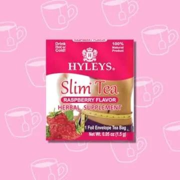 Hyleys Slim Tea Raspberry Flavor - Weight Loss Herbal Supplement Cleanse and Detox - 25 Tea Bags (1 Pack)