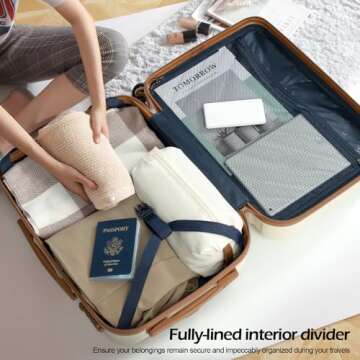 Coolife 3 Piece Luggage Set with TSA Lock and Spinner Wheels