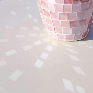 Pink Flower Vase for Decor - Pink Mosaic Glass Vase Handmade Modern Decorative Flower Vases for Home Décor,Table,Shelf Bookshelf, Wedding Banquet and Centerpieces