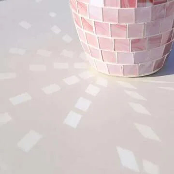 Pink Flower Vase for Decor - Pink Mosaic Glass Vase Handmade Modern Decorative Flower Vases for Home Décor,Table,Shelf Bookshelf, Wedding Banquet and Centerpieces