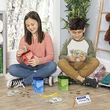Classic MoonJar Award Winning SAVE SPEND SHARE Educational Tin Toy Bank with Passbook| Moneybox for Children 3+ Years | Teaches Responsible Money Management & Financial Skills