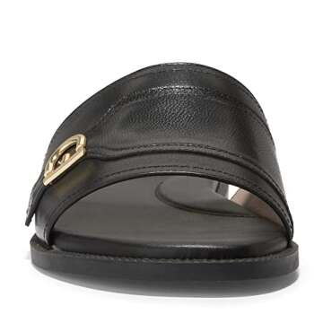 Cole Haan Women's Charlotte Slide Sandal, Black Leather, 10