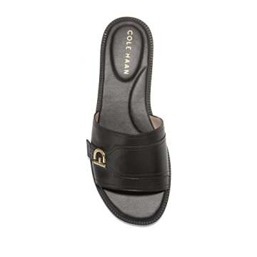 Cole Haan Women's Charlotte Slide Sandal, Black Leather, 10