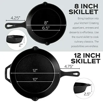 Cuisinel Cast Iron Skillet Set for All Cooking Needs