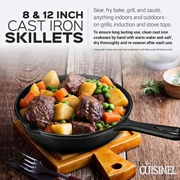 Cuisinel Cast Iron Skillet Set for All Cooking Needs