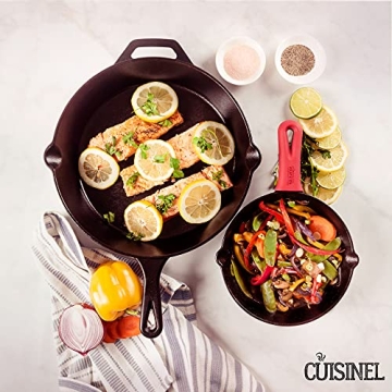 Cuisinel Cast Iron Skillet Set for All Cooking Needs