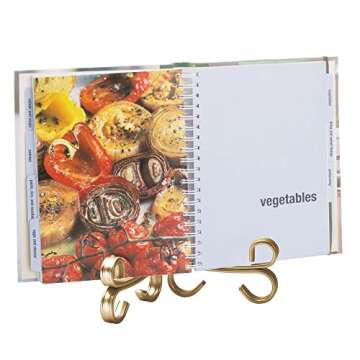 mDesign Decorative Metal Display Easel, Cookbook Holder, and Plate Stand for Kitchen and Household Storage of Tablets, Books, Plates, Pictures, Displays - Medium - Aged Brass