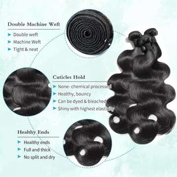 BATOPIS 12A Human Hair Bundles 14 16 18 Inch Body Wave 3 Bundles Human Hair 100% Unprocessed Brazili...