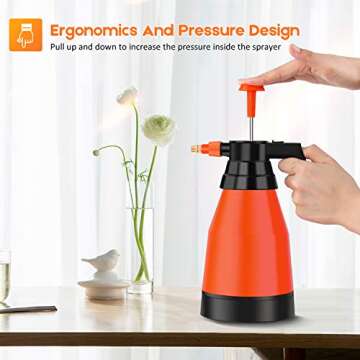 Beewarm Pump Sprayer Garden Sprayer 50.72-Ounce Plant Mister Bottle 1.5 Liter Water Spray Bottle for Cleaning Solution in Lawn