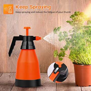 Beewarm Pump Sprayer Garden Sprayer 50.72-Ounce Plant Mister Bottle 1.5 Liter Water Spray Bottle for Cleaning Solution in Lawn