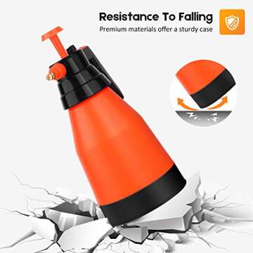 Beewarm Pump Sprayer Garden Sprayer 50.72-Ounce Plant Mister Bottle 1.5 Liter Water Spray Bottle for Cleaning Solution in Lawn