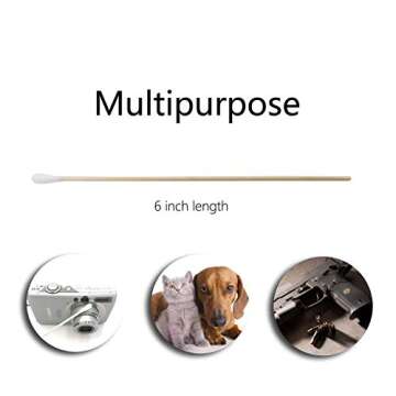 6" Long Cotton Swabs 600pcs for Makeup, Gun Cleaning or Pets Care