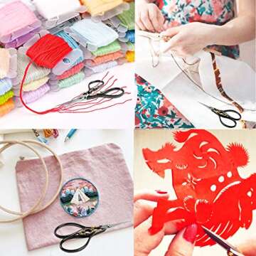 BIHRTC Vintage Black Scissors for Embroidery & Crafting