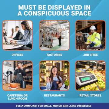 2025 California State and Federal Labor Law Poster - OSHA Workplace Compliant - Mandatory Regulations Posting for Employees - Required Compliance Posting 16" x 40" Laminated