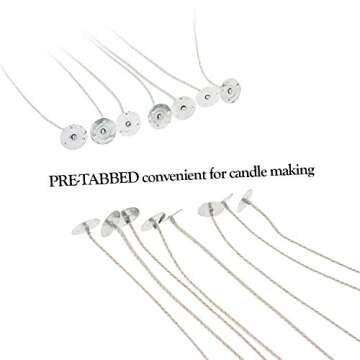 MILIVIXAY 6inch Soy Candle Wicks - 100pcs Low Smoke