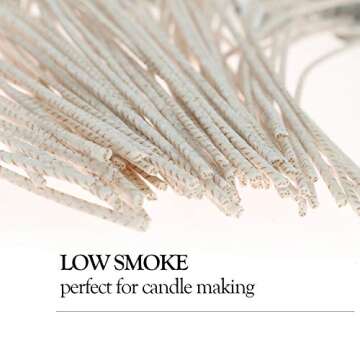 MILIVIXAY 6inch Soy Candle Wicks - 100pcs Low Smoke
