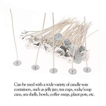 MILIVIXAY 6inch Soy Candle Wicks - 100pcs Low Smoke