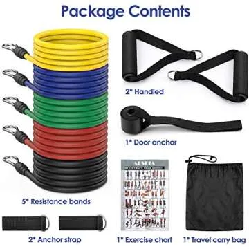 ADSDIA 12 Pack Resistance Bands for Men Women,Resistance Bands Set Exercise Bands for Working Out or Home -Stackable Up to 100 lbs. Perfect Muscle Builder for Arms, Back, Leg, Chest, Belly, Glutes