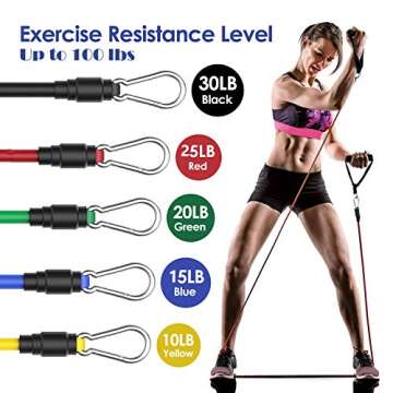 ADSDIA 12 Pack Resistance Bands for Men Women,Resistance Bands Set Exercise Bands for Working Out or Home -Stackable Up to 100 lbs. Perfect Muscle Builder for Arms, Back, Leg, Chest, Belly, Glutes
