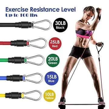 ADSDIA 12 Pack Resistance Bands for Men Women,Resistance Bands Set Exercise Bands for Working Out or Home -Stackable Up to 100 lbs. Perfect Muscle Builder for Arms, Back, Leg, Chest, Belly, Glutes