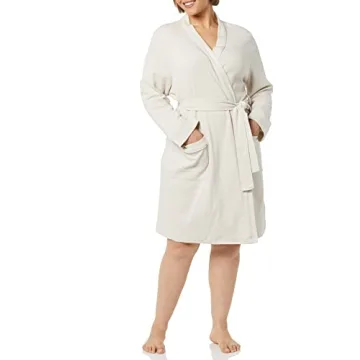 Amazon Essentials Women's Waffle Mid-Length Robe for Comfort