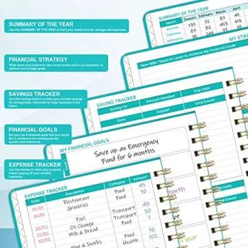 Budget Planner - Budget Book with Bill Organizer and Expense Tracker, 6.1" x 8.25", 12 Month Undated...