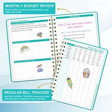 Budget Planner - Budget Book with Bill Organizer and Expense Tracker, 6.1" x 8.25", 12 Month Undated Finance Planner/Account Book to Take Control of Your Money, Start Anytime - Green