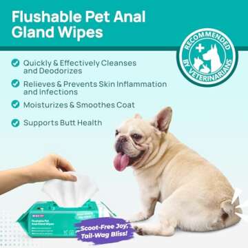 HICC PET Wipes for Dogs & Cats, Cleansing Deodorizing & Soothing Allergy Infections Anal Gland Pets ...