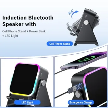 Induction Speaker with Phone Stand 5-in-1 Wireless Audio