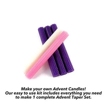 Toadily Handmade Beeswax Candles Beeswax Advent Taper Candle Making Kit - Makes One Advent Candle Se...