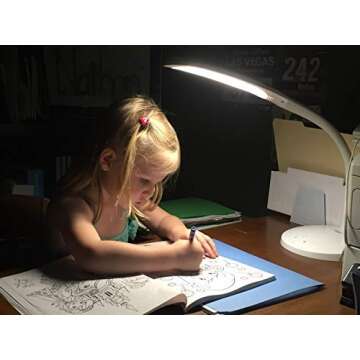 Stella Lighting Original Premium 10W LED Desk Task Lamp - White - Adjustable Dimmable Low Vision Nat...