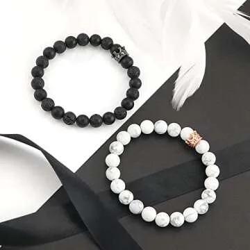 POSHFEEL Couple Bracelet: Natural Stone Elegance for Love
