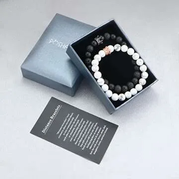 POSHFEEL Couple Bracelet: Natural Stone Elegance for Love