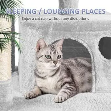 JOYO Cat Tree for Indoor Cats, 65.5 Inches Multi-Level Cat Tower Cat Tree with Hammock, Scratching Posts, Top Perch, Ladder, Cat Activity Tree Cat Condo with Toys, Cat Climbing Tower for Kitten Play