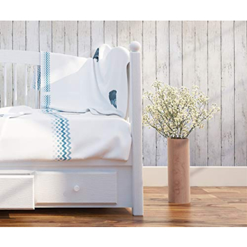 CiCiwind White Wood Peel and Stick Wallpaper for Easy Decor