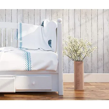 CiCiwind White Wood Peel and Stick Wallpaper for Easy Decor