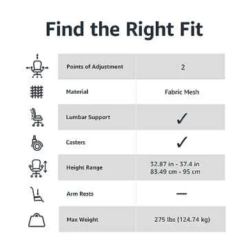 Ergonomic Rolling Desk Chair, Adjustable Height, Mesh