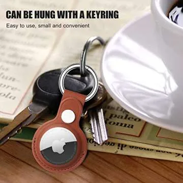 4 Pack AirTag Holder with Snap Keychain, Waterproof & Light Soft Apple Tag Holders, Leather Airtag Cover Compatible with Apple AirTags for Bags, Keys, Pets (Multi-Color)