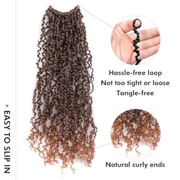 Toyotress Yanky Twist Crochet Hair - 12 Inch 8 Packs (30 Strands/Pcs) Fluffy Spring Mini Twist Short Bob Passion Twist, Ombre Brown Pre-Looped Crochet Braids Braiding Hair (12 Inch, T30-8P)