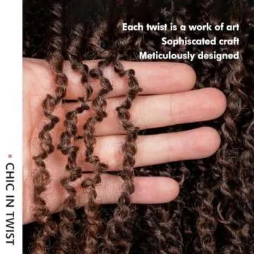 Toyotress Yanky Twist Crochet Hair - 12 Inch 8 Packs (30 Strands/Pcs) Fluffy Spring Mini Twist Short Bob Passion Twist, Ombre Brown Pre-Looped Crochet Braids Braiding Hair (12 Inch, T30-8P)