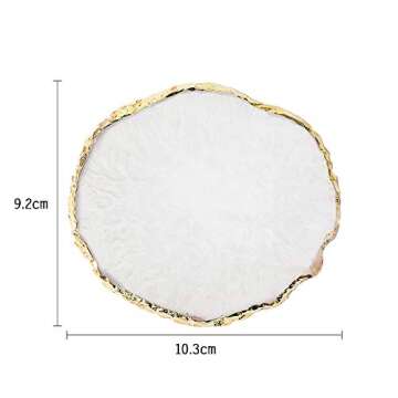 JASSINS Resin Nail Art Palette,Nail Art Painting Mixed Color Palette Gold Edge Nail Gel Color Makeup...