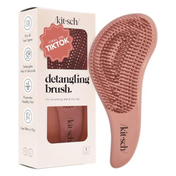 Kitsch Detangler Brush for Easy, Pain-Free Detangling for All Hair Types, Ideal for Kids & Adults