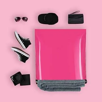 UCGOU Poly Mailers 24x24 Inch Hot Pink 50 Pack Extra Large Shipping Bags Strong Thick Mailing Envelopes Self Seal Adhesive Waterproof and Tear Proof Boutique Postal for Clothing Quilt and More